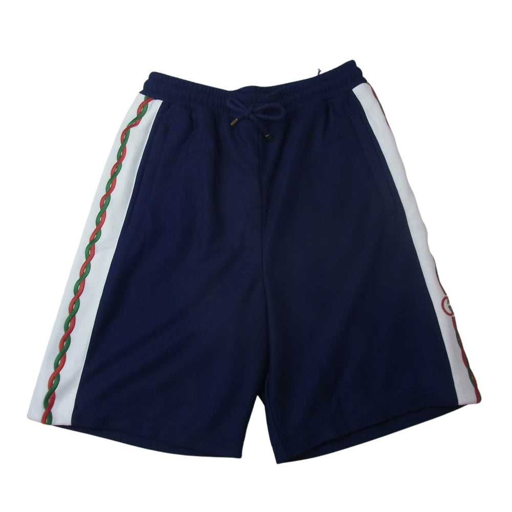 GUCCI グッチ 692126 XJD7N SIDELINE SHORT PANTS メッシュ ハーフパンツ ショーツ ネイビー系 XS【中古】
