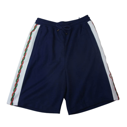 GUCCI グッチ 692126 XJD7N SIDELINE SHORT PANTS メッシュ ハーフパンツ ショーツ ネイビー系 XS【中古】