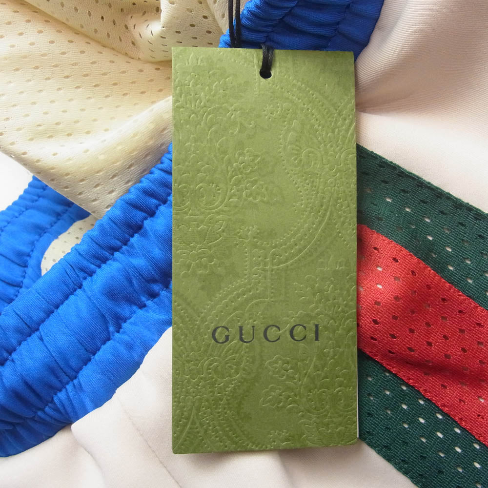 GUCCI グッチ 23SS 752277 XJFSS NEO PLAIN BASKET SHORT バスケット ショーツ メッシュ シェリーライン ロゴ ハーフ パンツ S オフホワイト系 S【中古】