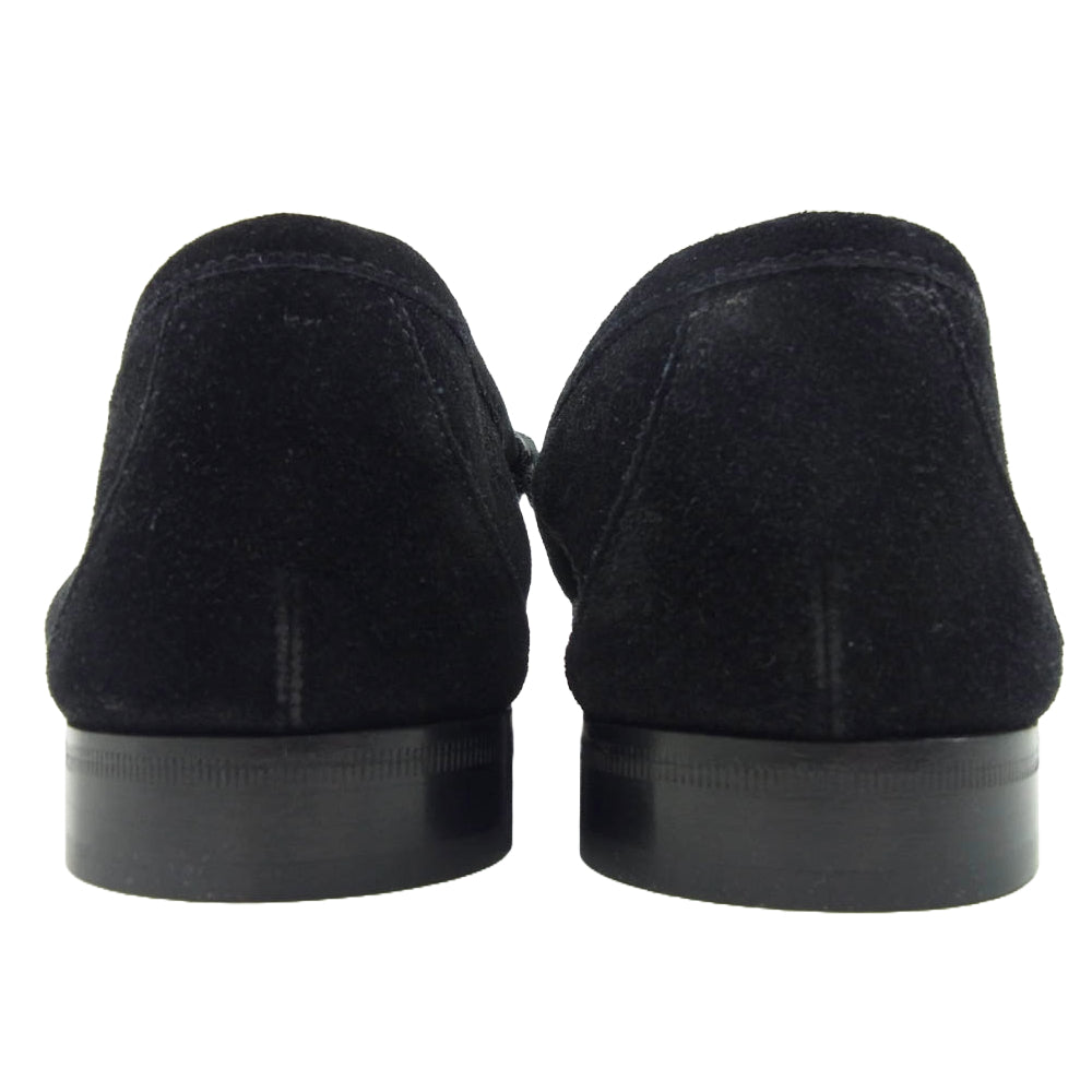 GUCCI グッチ 367762 ホースビット スゥエード レザー ローファー モカシン シューズ ブラック系 7.5【極上美品】【中古】