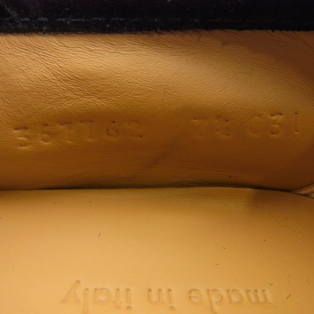 GUCCI グッチ 367762 ホースビット スゥエード レザー ローファー モカシン シューズ ブラック系 7.5【極上美品】【中古】