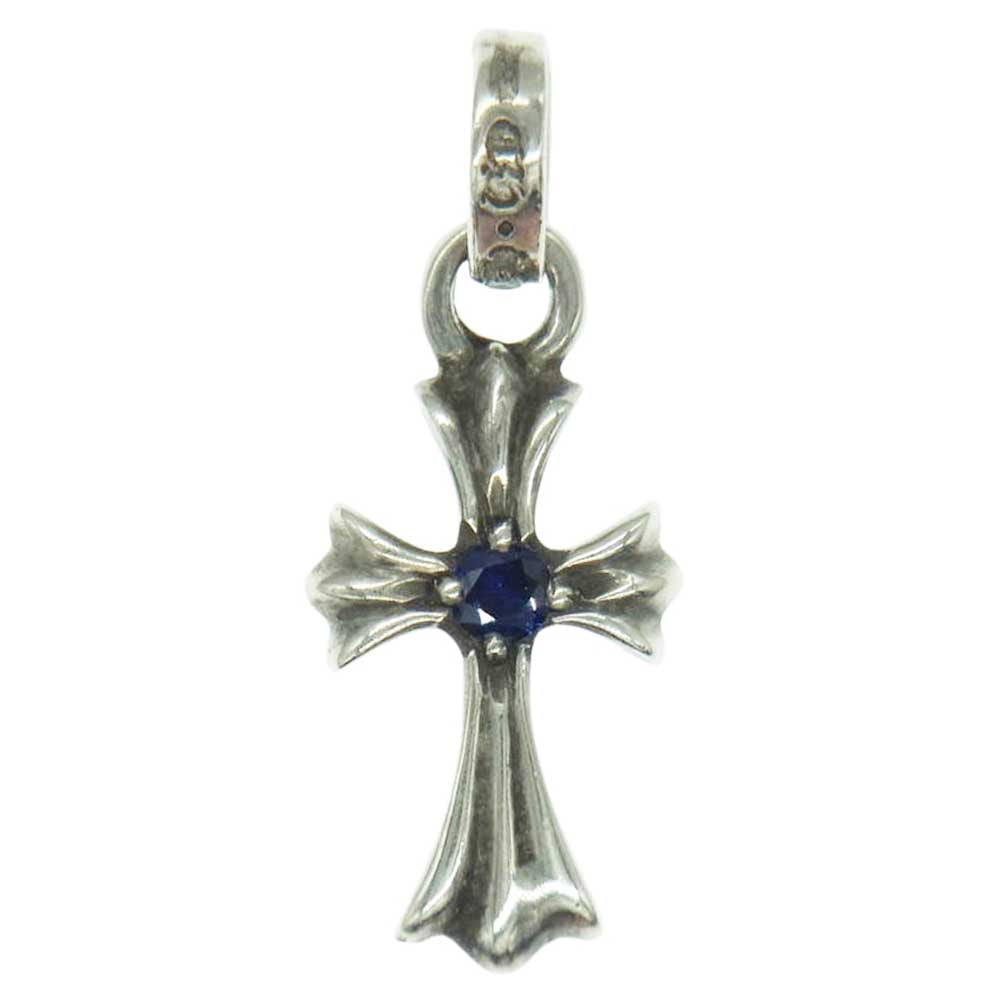 CHROME HEARTS クロムハーツ（原本有） CRS BBYFAT SAP A ベイビー ファット チャーム アフター サファイア 両面 1Pサファイア ペンダントトップ シルバー系【中古】