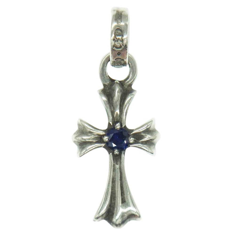CHROME HEARTS クロムハーツ（原本有） CRS BBYFAT SAP A ベイビー ファット チャーム アフター サファイア 両面 1Pサファイア ペンダントトップ シルバー系【中古】