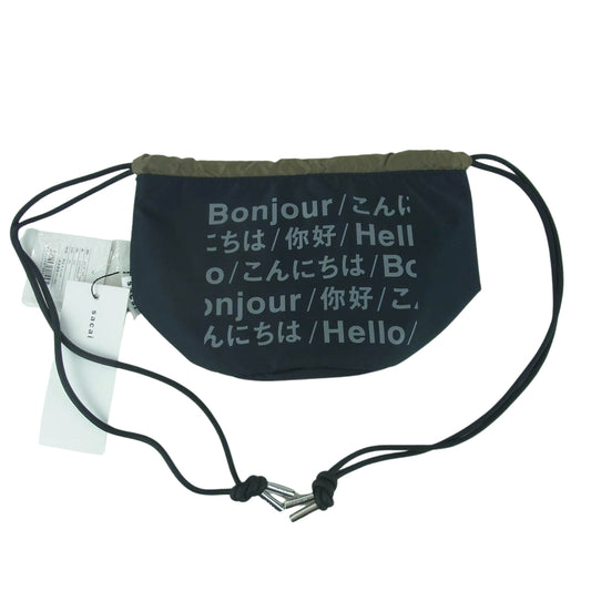 Sacai サカイ 23-0536S 2310800536 Hello ハロー 巾着 ショルダー バッグ ポーチ ブラック系 OS【極上美品】【中古】