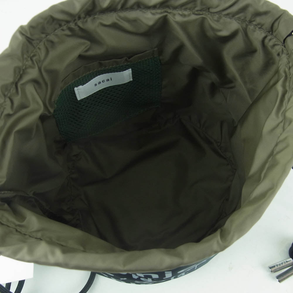 Sacai サカイ 23-0536S 2310800536 Hello ハロー 巾着 ショルダー バッグ ポーチ ブラック系 OS【極上美品】【中古】