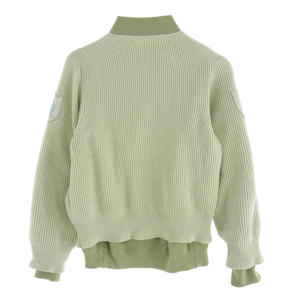 Sacai サカイ 24AW 24-03549M Gonz Multi Patch Nylon Twill Knit Cardigan ゴンズ マルチパッチ ナイロンツイル カーディガン ライトグリーン系 2【中古】