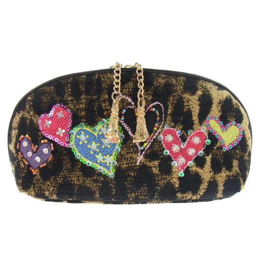 thinkbee シンクビー アニマルハート ポーチ ブラック系 マルチカラー系【極上美品】【中古】