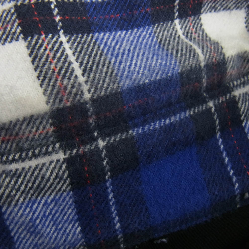 BALENCIAGA バレンシアガ 642339 TKM27 Padded Flannel Shirt パデッド フランネル チェック シャツ ジャケット 中綿 裏地キルティング ブルー系 38【中古】