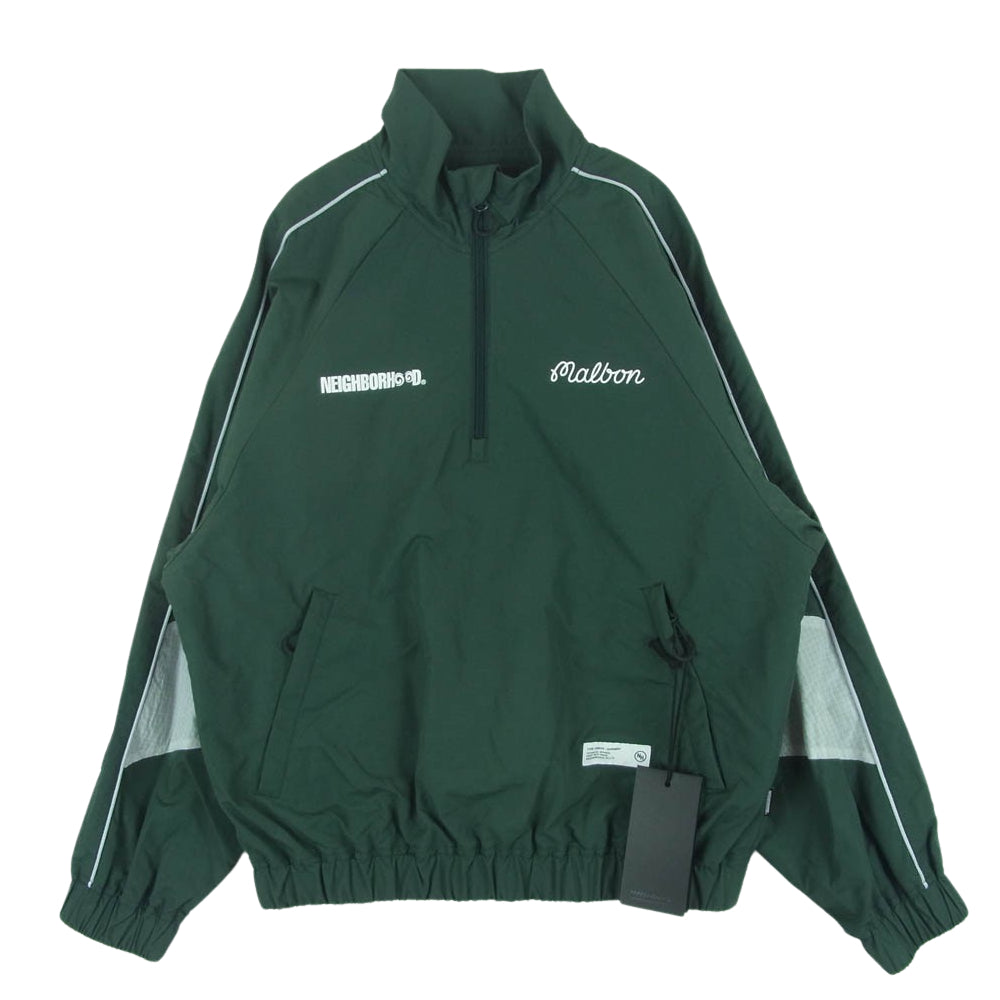 NEIGHBORHOOD ネイバーフッド 25SS 251TS54N-JKM02 NH X MALBON GOLF QUARTER ZIP JACKET マルボンゴルフ プルオーバー ハーフジップ ナイロン ジャケット グリーン系 S【新古品】【未使用】【中古】