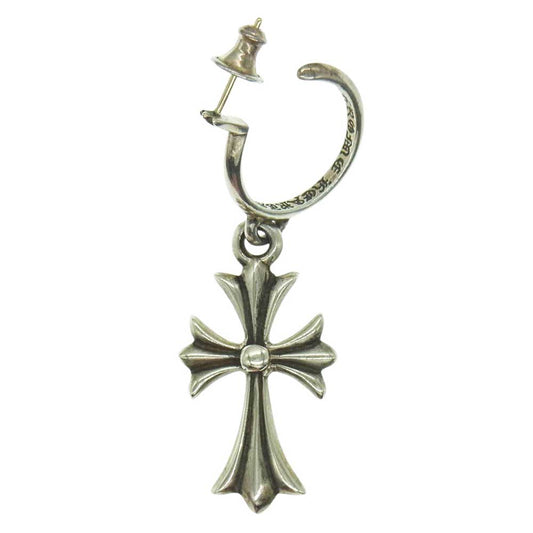 CHROME HEARTS クロムハーツ（原本無） TINY CH CROSS タイニーCH クロスフープ シルバー ピアス シルバー系【中古】