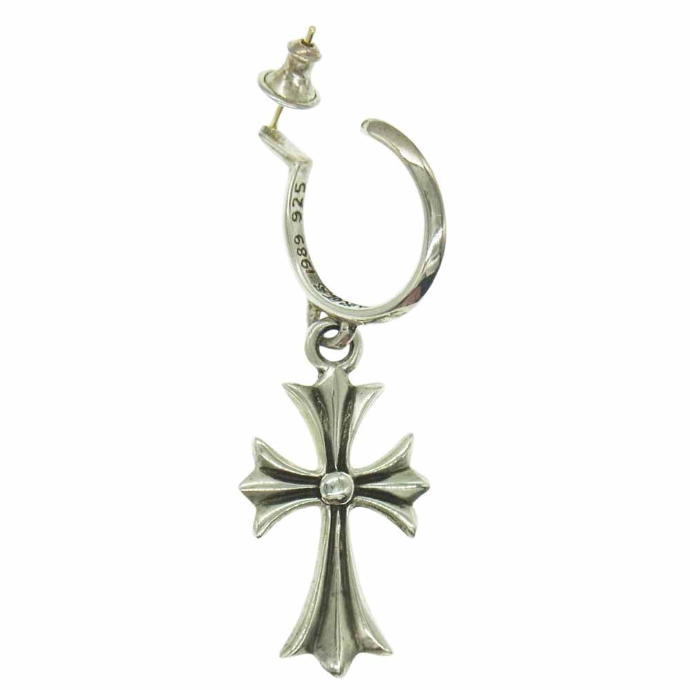 CHROME HEARTS クロムハーツ（原本無） TINY CH CROSS タイニーCH クロスフープ シルバー ピアス シルバー系【中古】