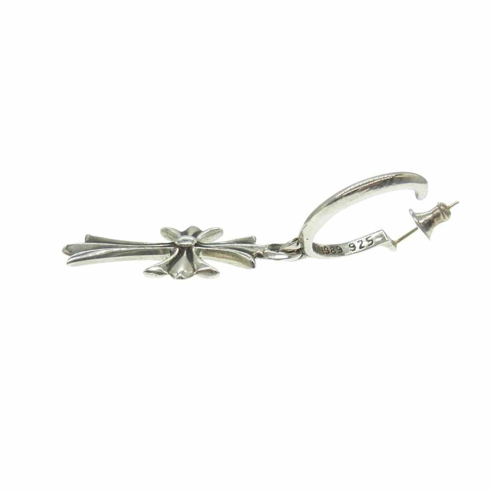 CHROME HEARTS クロムハーツ（原本無） TINY CH CROSS タイニーCH クロスフープ シルバー ピアス シルバー系【中古】