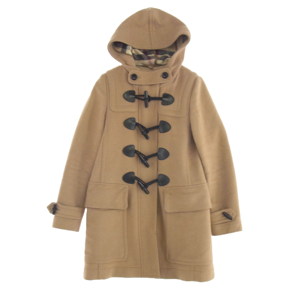 BURBERRY バーバリー 3953063 BRIT ブリット メガチェック ダッフル ウール コート ライトブラウン系 UK2【中古】