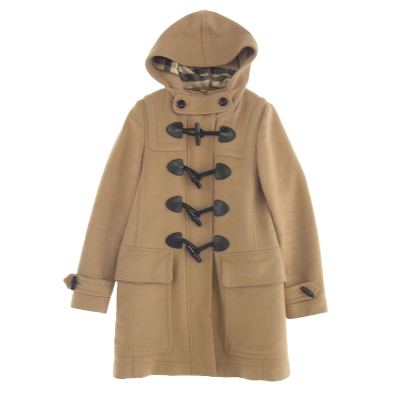 BURBERRY バーバリー 3953063 BRIT ブリット メガチェック ダッフル ウール コート ライトブラウン系 UK2【中古】