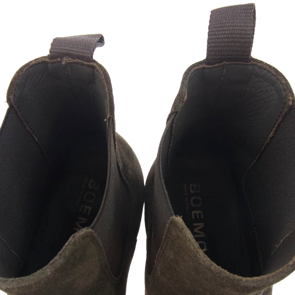 BOEMOS ボエモス 4012-I23 イタリア製 スエード サイドゴア ブーツ チェルシーブーツ ブラウン系 41【中古】