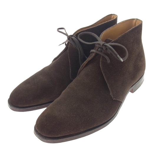 CROCKETT&JONES クロケットアンドジョーンズ CHERTSEY チャートシー スエード チャッカ ブーツ ブラウン系 8E【中古】