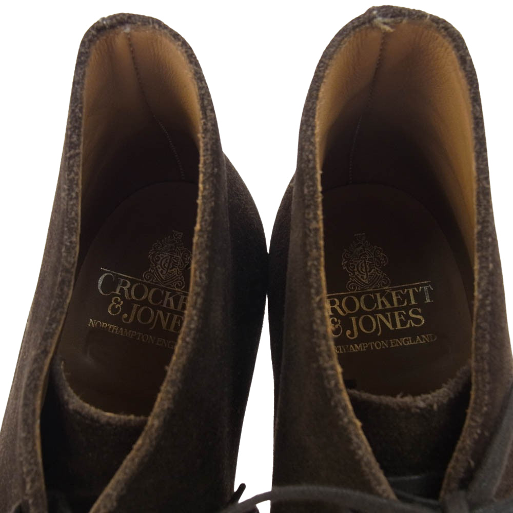 CROCKETT&JONES クロケットアンドジョーンズ CHERTSEY チャートシー スエード チャッカ ブーツ ブラウン系 8E【中古】