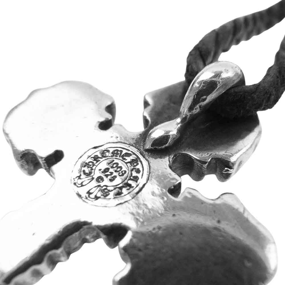 CHROME HEARTS クロムハーツ（原本無） FILIG CROSS-XSM LB フィリグリー クロス XS wレザーブレイド シルバー ネックレス ブラック系 シルバー系【中古】