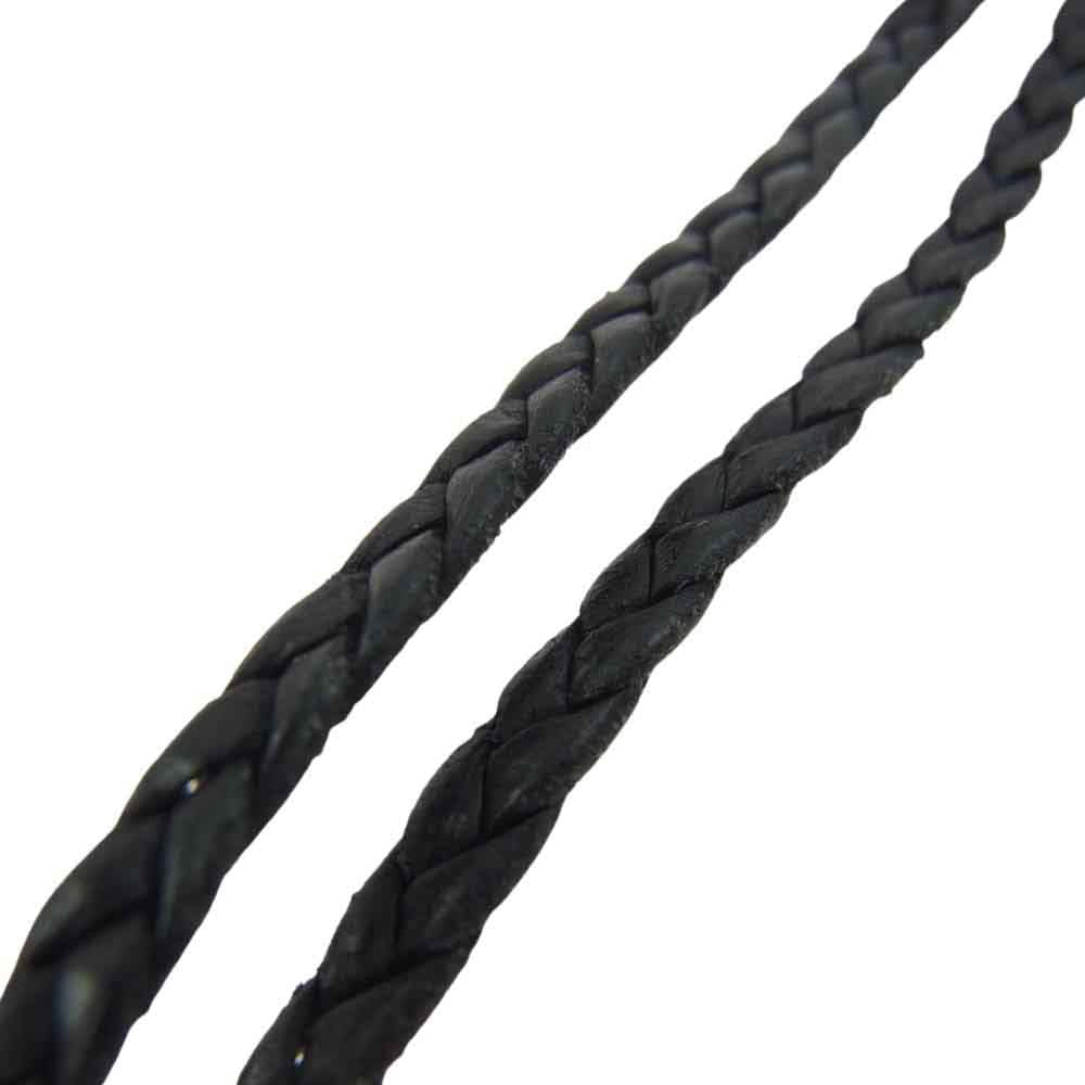 CHROME HEARTS クロムハーツ（原本無） FILIG CROSS-XSM LB フィリグリー クロス XS wレザーブレイド シルバー ネックレス ブラック系 シルバー系【中古】