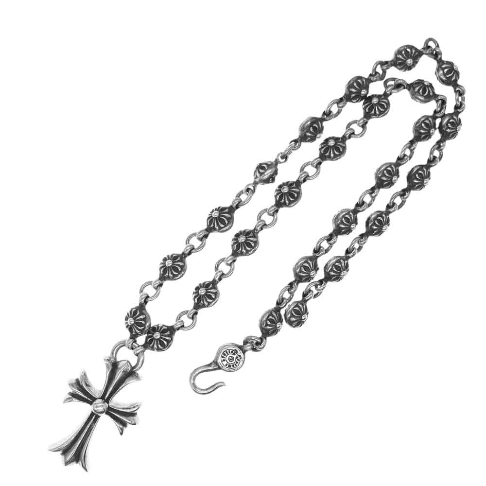 CHROME HEARTS クロムハーツ（原本無） #1 CRSBL CHN SML CH SCRS クロスボールチェーン スモール CHクロス ネックレス 20インチ シルバー系【中古】