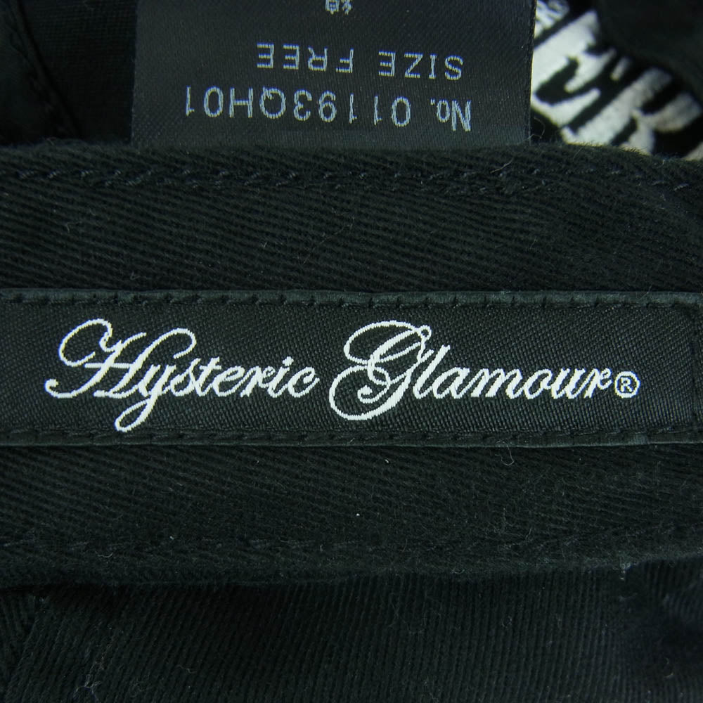 HYSTERIC GLAMOUR ヒステリックグラマー 01193QH01 HYSTERIC 刺繍 ロゴ キャップ 帽子 ブラック系 FREE【中古】