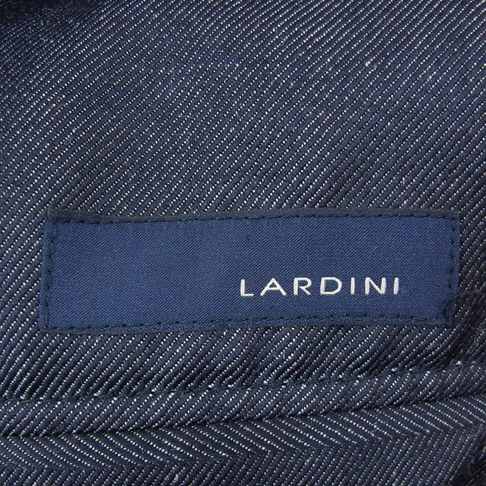 LARDINI ラルディーニ ブートニエール付き 本切羽 サイドベンツ 段返り2B モヘア混ウール テーラード ジャケット ネイビー系 50【中古】