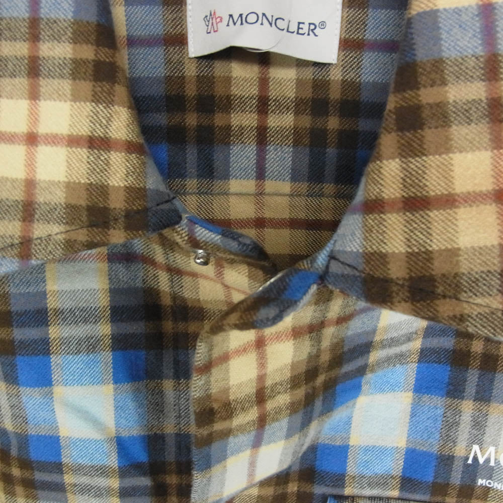 MONCLER モンクレール H20912F00003 M2359 CAMICIA チェック 長袖 シャツ マルチカラー系 S【中古】