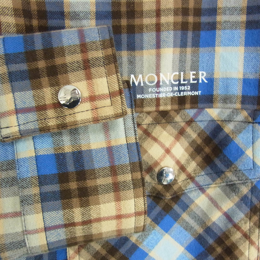 MONCLER モンクレール H20912F00003 M2359 CAMICIA チェック 長袖 シャツ マルチカラー系 S【中古】