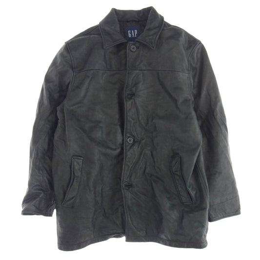 GAP ギャップ 90s 紺タグ レザー コート ブラック系 L【中古】