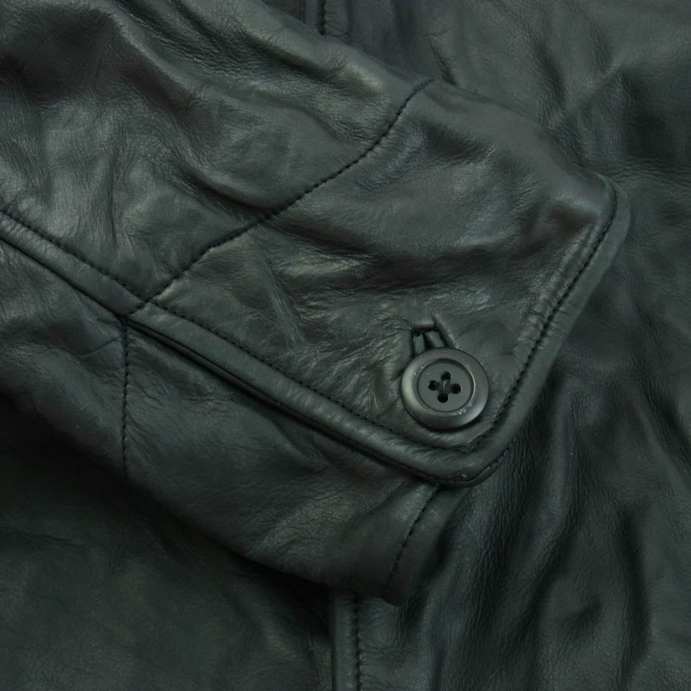 GAP ギャップ 90s 紺タグ レザー コート ブラック系 L【中古】