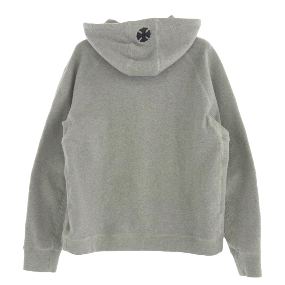 CHROME HEARTS クロムハーツ（原本無） GRP Y NOT Zip Up Hoodie ワイノット ダガー刺繍 クロスパッチ ヴァーティカルロゴ ジップアップ フルジップ パーカー グレー グレー系 L【中古】