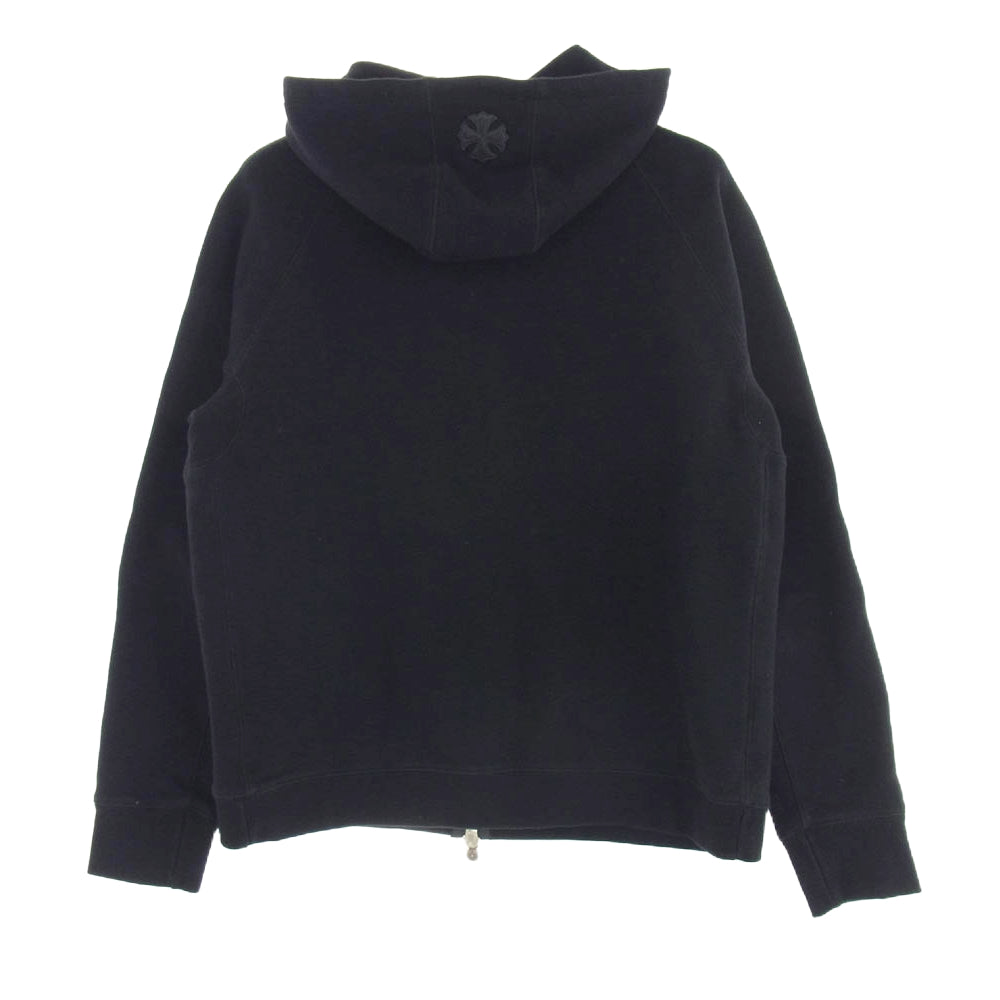 CHROME HEARTS クロムハーツ（原本無） GRP Y NOT Zip Up Hoodie ワイノット ダガー刺繍 クロスパッチ ヴァーティカルロゴ ジップアップ フルジップ パーカー ブラック ブラック系 L【中古】