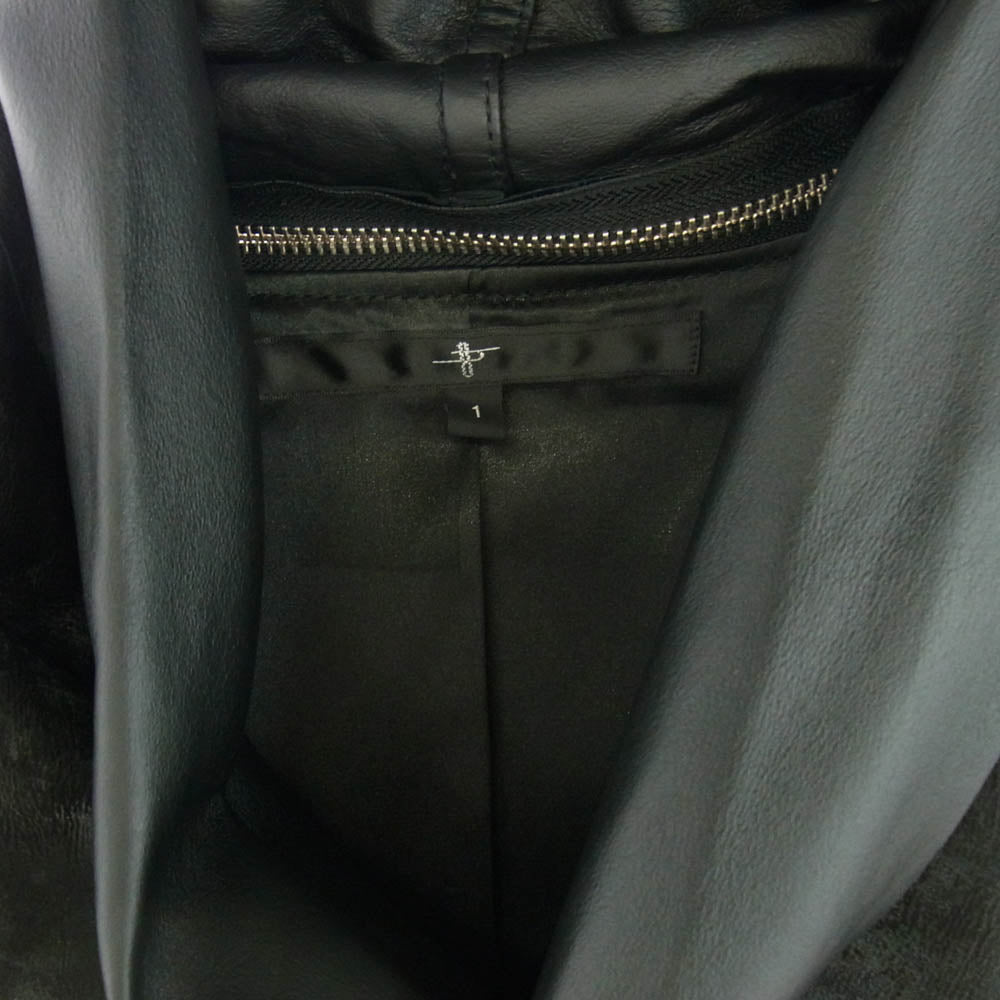 NO ID. ノーアイディ 855777-861L ラムレザー ダイバース ガウン ブラック系 1【中古】