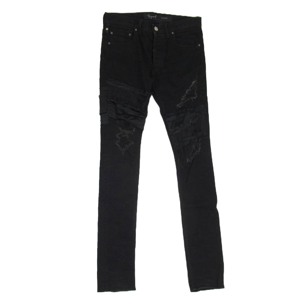 FAGASSENT ファガッセン EAGLE イーグル ダメージ スキニー デニム パンツ ブラック系 26【中古】
