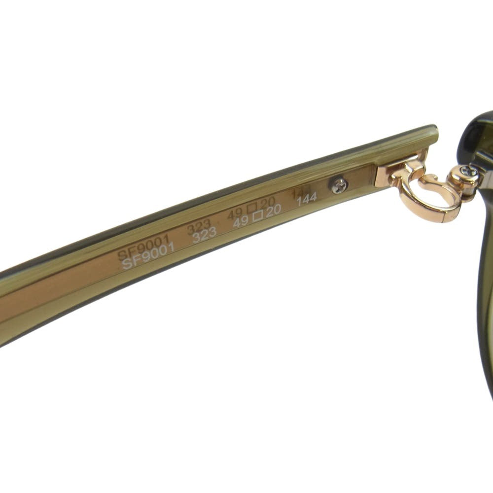 Salvatore Ferragamo サルヴァトーレフェラガモ 999.9 フォーナインズ SF9001 323 クリアレンズ アイウェア サングラス 眼鏡 メガネ カーキ系【中古】