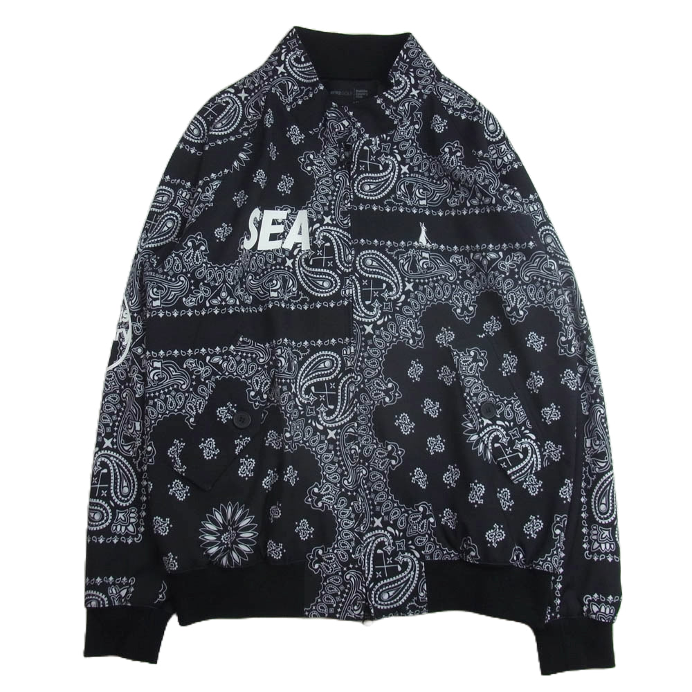 WIND AND SEA ウィンダンシー 23SS × FR2 GOLF エフアールツー ゴルフ PAISLEY BLOUSON ペイズリー ブルゾン ジャケット ブラック系 M【中古】