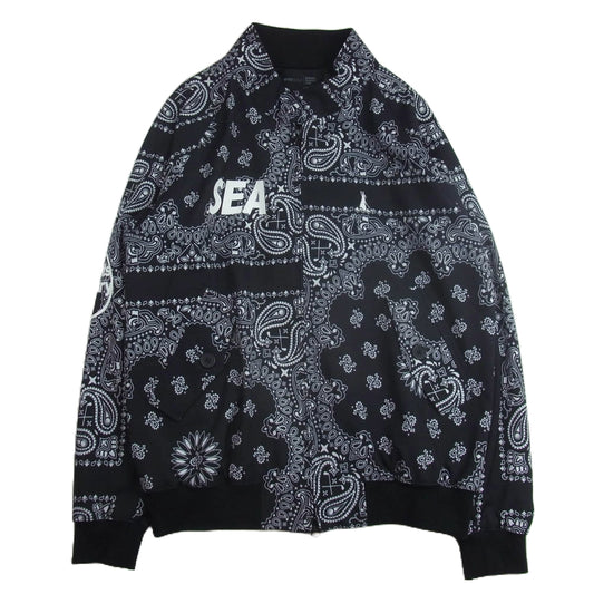 WIND AND SEA ウィンダンシー 23SS × FR2 GOLF エフアールツー ゴルフ PAISLEY BLOUSON ペイズリー ブルゾン ジャケット ブラック系 M【中古】