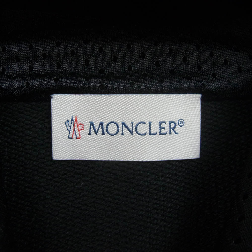 MONCLER モンクレール G10918G7A800 Maglia Cardigan カーディガン ロゴワッペン ジップアップ フーディ パーカー ブラック系 L【中古】
