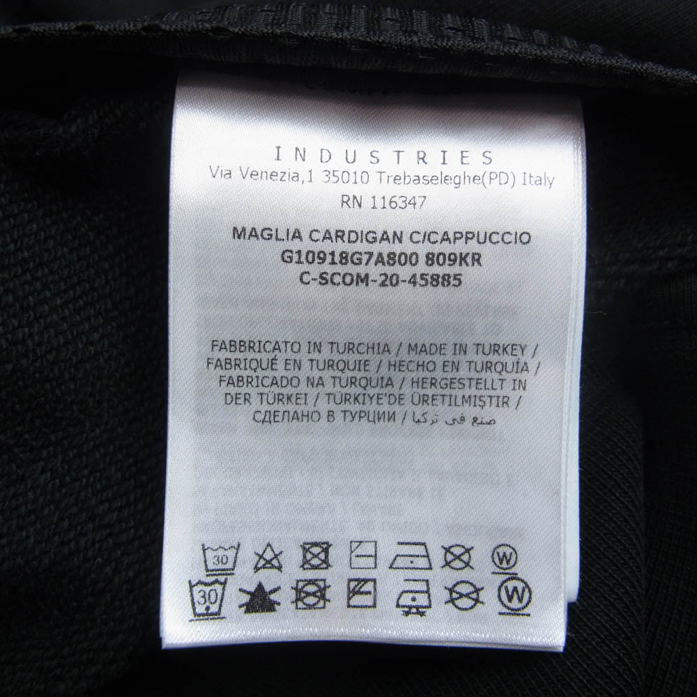 MONCLER モンクレール G10918G7A800 Maglia Cardigan カーディガン ロゴワッペン ジップアップ フーディ パーカー ブラック系 L【中古】