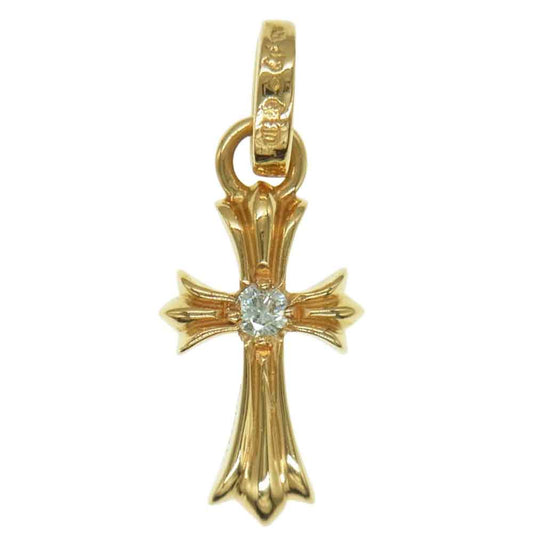 CHROME HEARTS クロムハーツ（原本無） 2025年 国内正規店 購入 レシート付 22K CRS BBYFAT DMND ベイビーファット 両面1ダイヤ チャーム ネックレス ペンダント トップ ゴールド系 ゴールド系【美品】【中古】