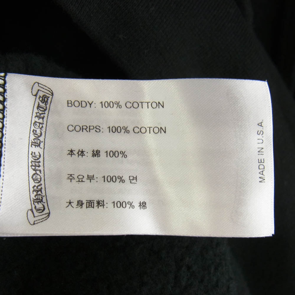 CHROME HEARTS クロムハーツ（原本無） SWTSHRT PLVR オンライン限定 袖ロゴ プリント プルオーバー スウェットシャツ フーディ パーカー ブラック系 XXL【中古】