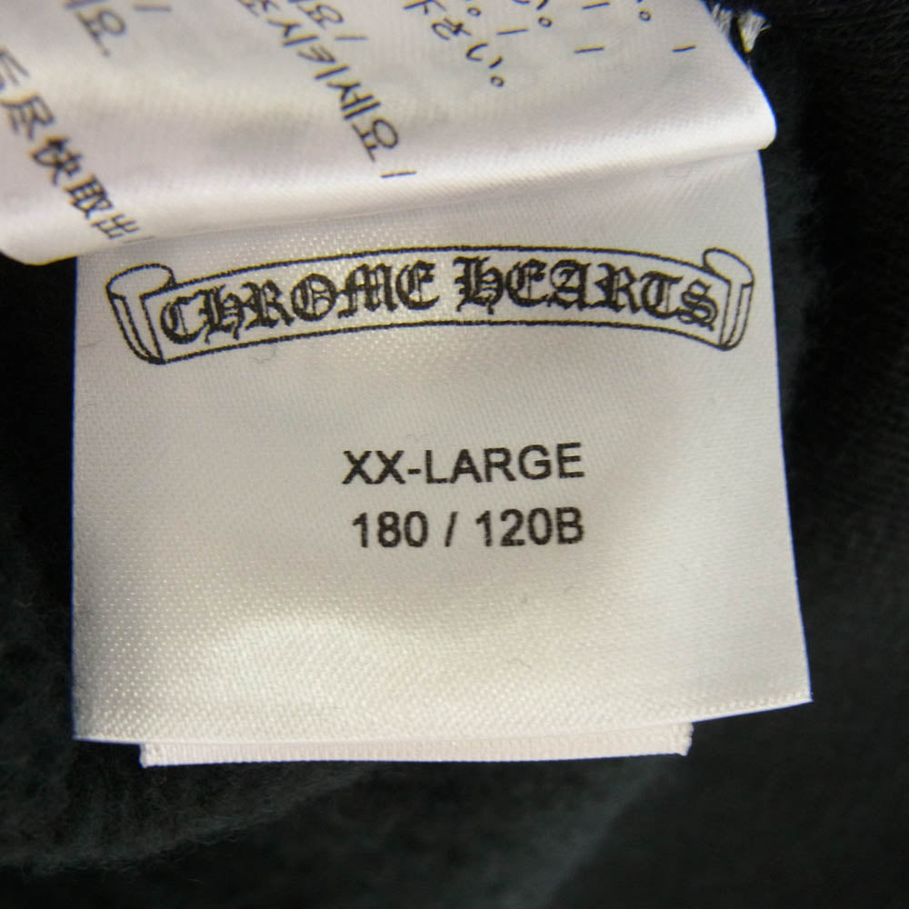 CHROME HEARTS クロムハーツ（原本無） SWTSHRT PLVR オンライン限定 袖ロゴ プリント プルオーバー スウェットシャツ フーディ パーカー ブラック系 XXL【中古】