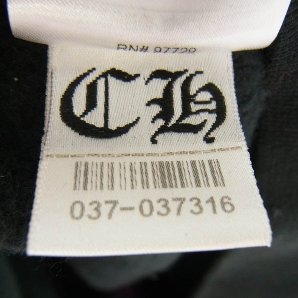 CHROME HEARTS クロムハーツ（原本無） SWTSHRT PLVR オンライン限定 袖ロゴ プリント プルオーバー スウェットシャツ フーディ パーカー ブラック系 XXL【中古】