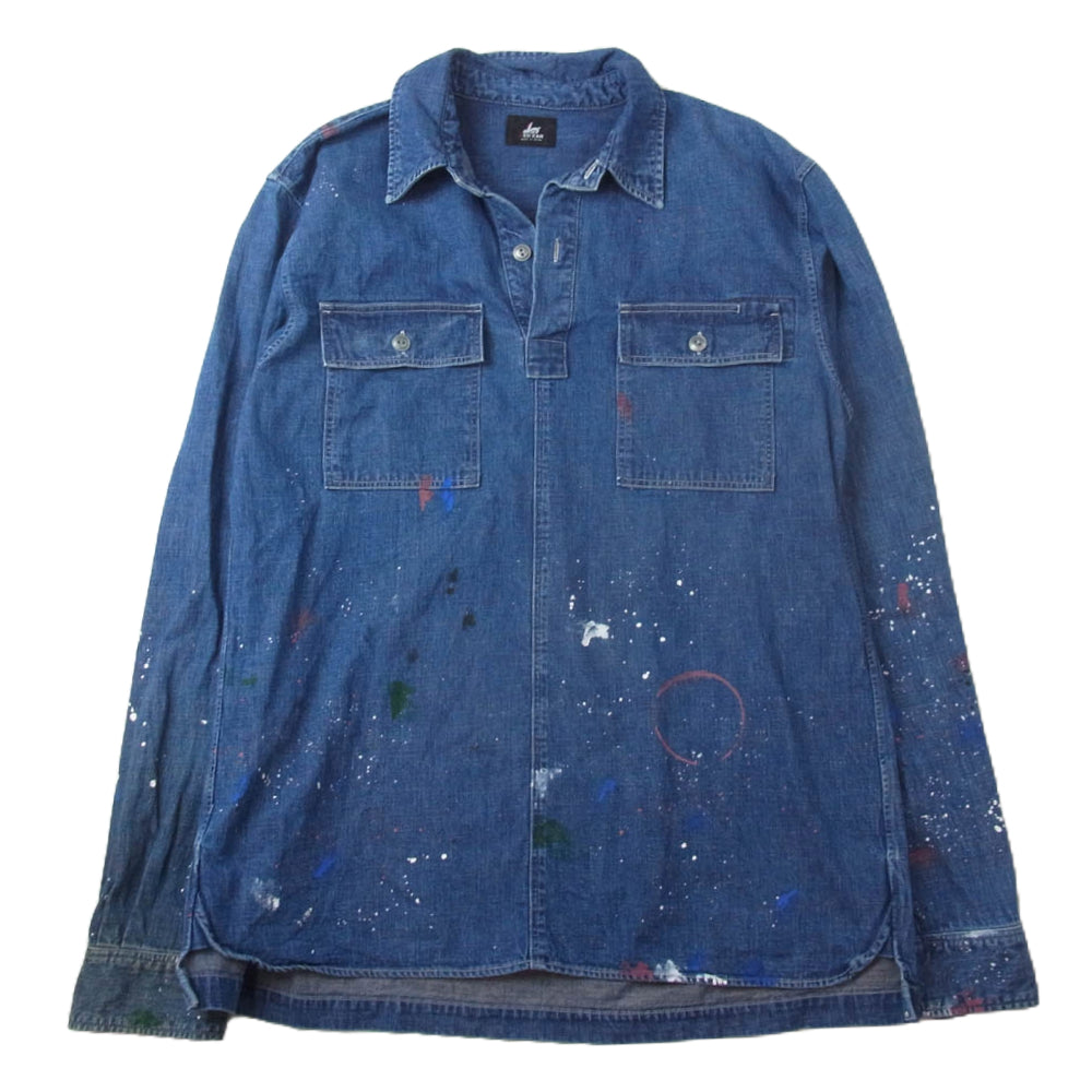 Paul Smith ポール・スミス RED EAR レッドイヤー アノラック デニム シャツ プルオーバー ジャケット インディゴブルー系 XL【中古】