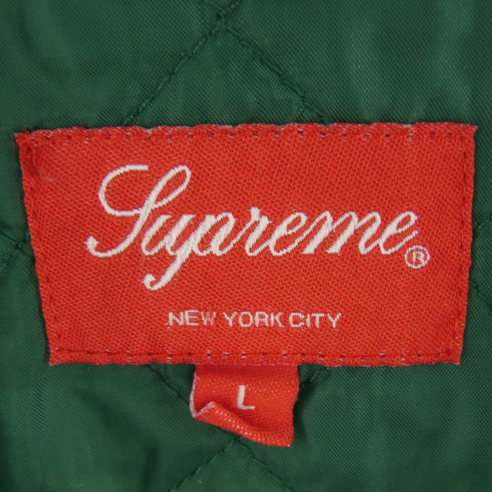 Supreme シュプリーム 18AW Quilted Faded Plaid Shirt フェード加工 中綿 キルティング チェック シャツ ジャケット グリーン系 L【中古】