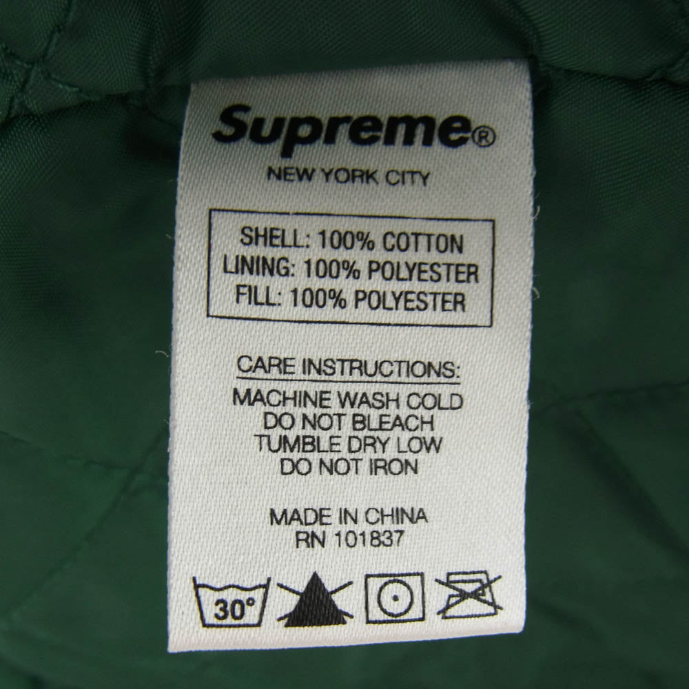 Supreme シュプリーム 18AW Quilted Faded Plaid Shirt フェード加工 中綿 キルティング チェック シャツ ジャケット グリーン系 L【中古】