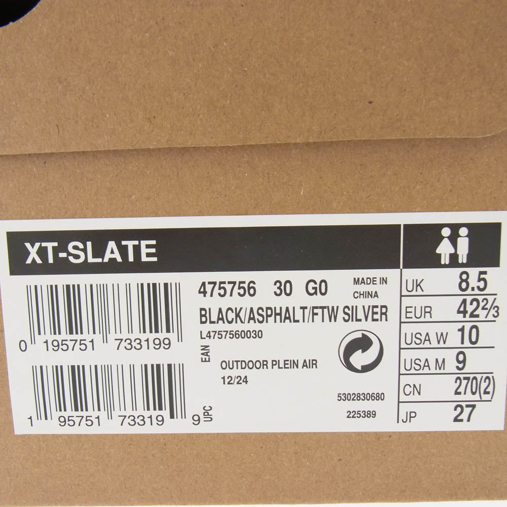 salomon サロモン 475756 XT-SLATE ローカット スニーカー ブラック系 27cm【新古品】【未使用】【中古】