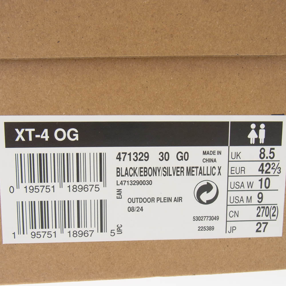 salomon サロモン 471329 XT-4OG ローカット スニーカー ブラック系 27cm【新古品】【未使用】【中古】