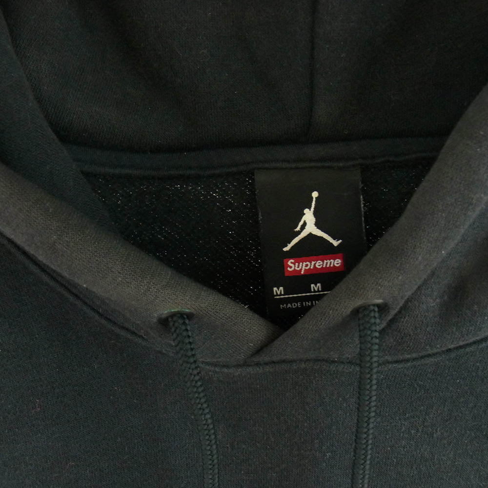 Supreme シュプリーム 24AW 799705-010 × Nike ナイキ Jordan Hooded Sweatshirt ジョーダンブランド ロゴプリント プルオーバー パーカー フーディ ブラック系 M【中古】
