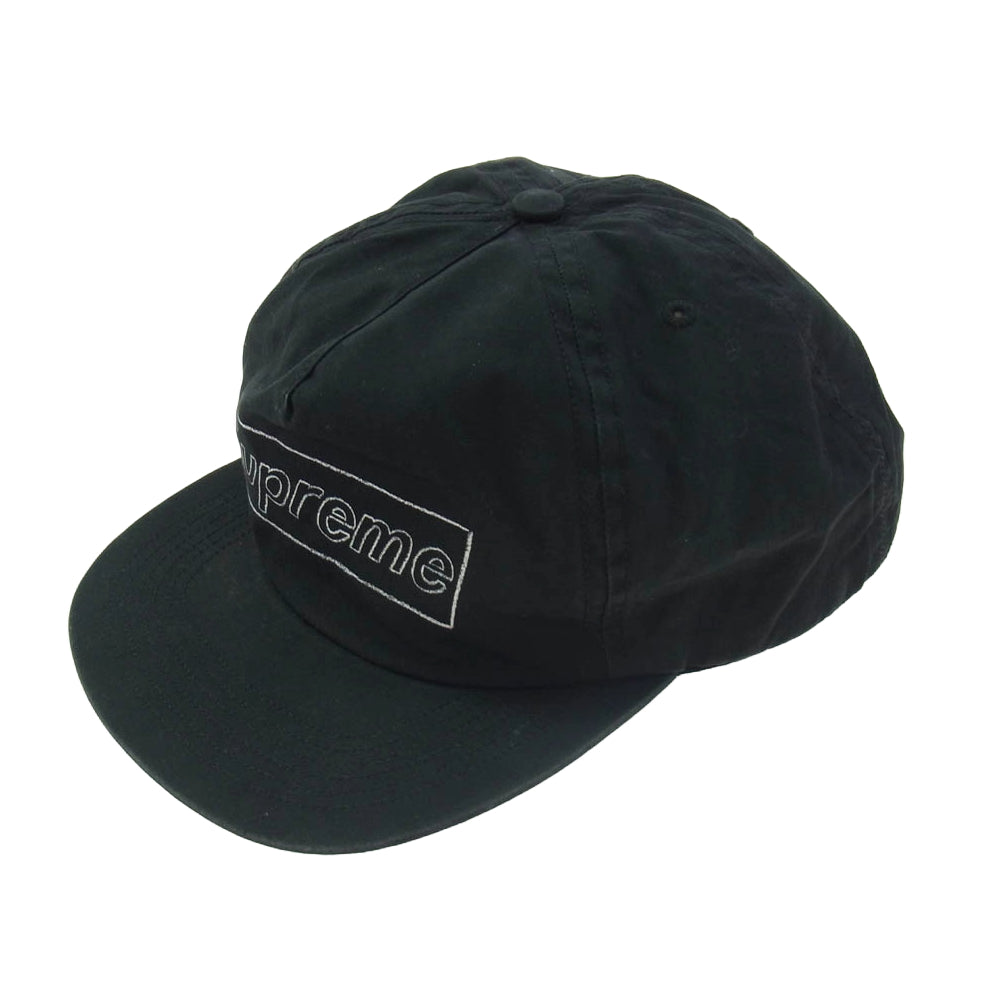 Supreme シュプリーム 21SS KAWS Chalk Logo 5-Panel カウズ チョーク ロゴ 5パネル キャップ ブラック系【中古】